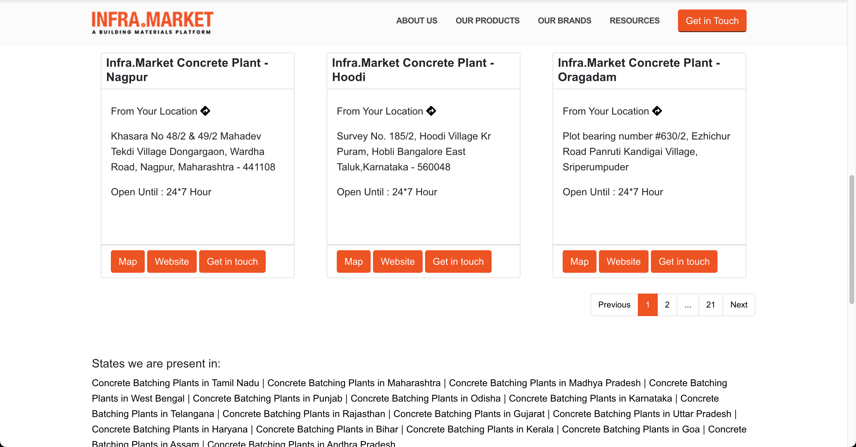 Infra.Market Ready Mix Plant discovery and planning screenshot