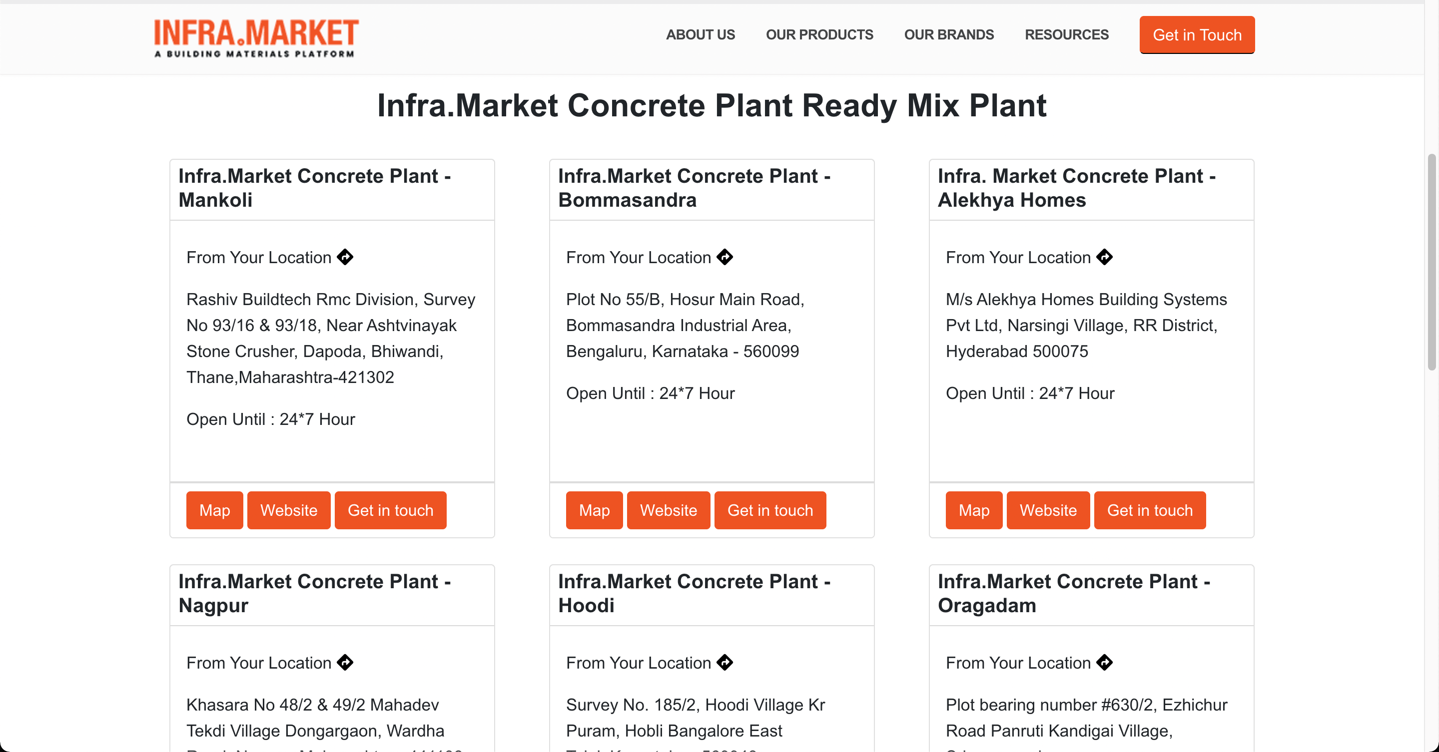Infra.Market Ready Mix Plant implementation process screenshot